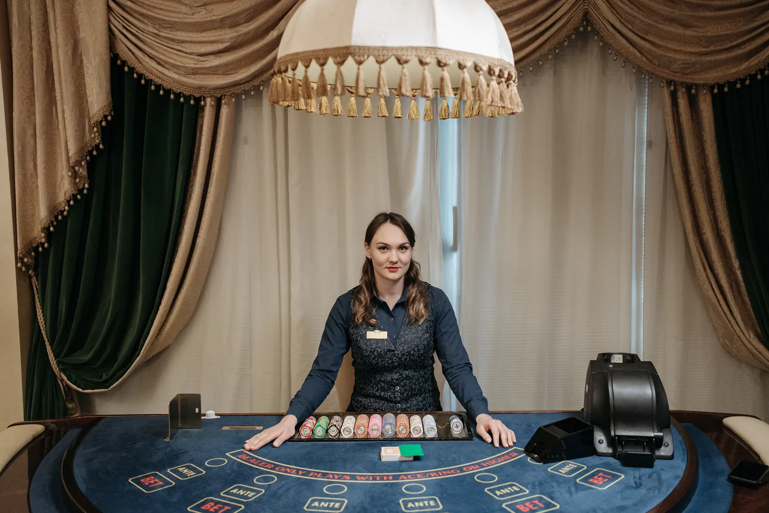 Elegant casino floor hospitality