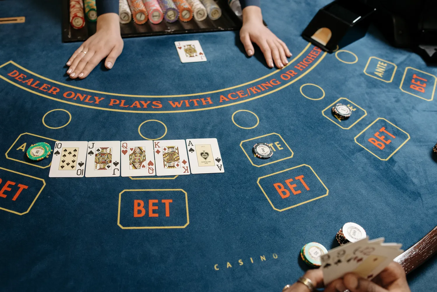 Casino table layout schematic visualization